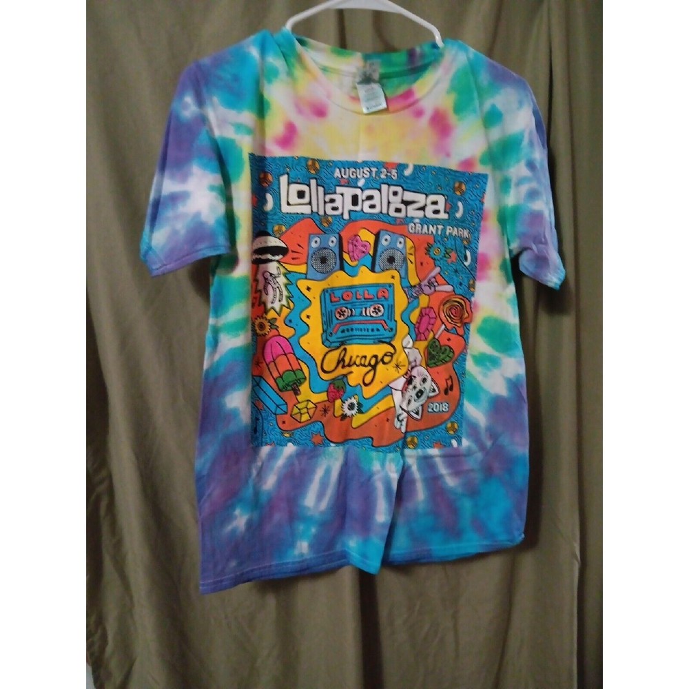 Lollapalooza 2018 T Shirt Men’s Sz Medium Tye Dye Music Festival Chicago